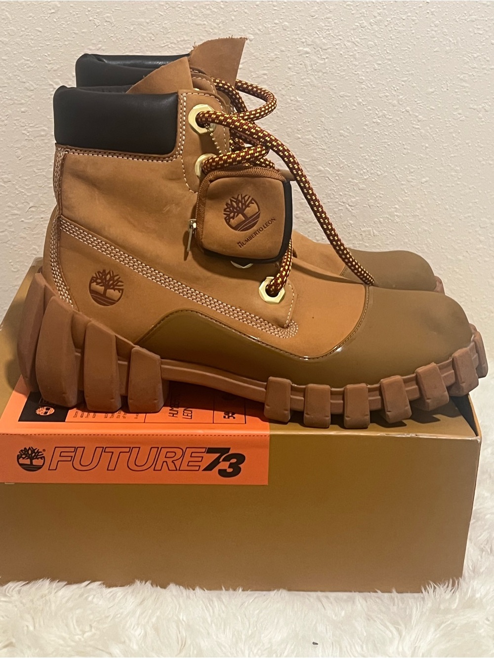 Timberland Kids Tan Brown Rugged Lug Sole Boots
